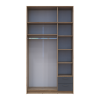 Kleiderschrank Doros Rondi mit Drehtüren mit Oberschrank Artisan Eiche / Graphitgrau 3 Türen 121x52x236 (80737818)