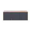 Kleiderschrank Doros Rondi mit Drehtüren mit Oberschrank Artisan Eiche / Graphitgrau 3 Türen 121x52x236 (80737818)