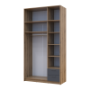 Kleiderschrank Doros Rondi mit Drehtüren und Spiegel Artisan Eiche / Graphitgrau 3 Türen 121x52x236 (80737820)