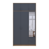 Kleiderschrank Doros Rondi mit Drehtüren und Spiegel Artisan Eiche / Graphitgrau 3 Türen 121x52x236 (80737820)