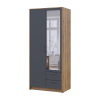 Kleiderschrank Doros Rondi mit Drehtüren mit Spiegel Artisan Eiche / Graphitgrau 2 Türen 82x52x195 (80737806)