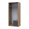 Kleiderschrank Doros Rondi mit Drehtüren mit Spiegel Artisan Eiche / Graphitgrau 2 Türen 82x52x195 (80737806)