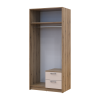 Kleiderschrank Doros Rondi Schiebetüren mit Spiegel Artisan Eiche / Kaschmir 2 Türen 82x52x195 (80737807)