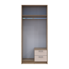 Kleiderschrank Doros Rondi Schiebetüren mit Spiegel Artisan Eiche / Kaschmir 2 Türen 82x52x195 (80737807)