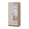 Kleiderschrank Doros Rondi Schiebetüren mit Spiegel Artisan Eiche / Kaschmir 2 Türen 82x52x195 (80737807)