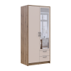Kleiderschrank Doros Rondi Schiebetüren mit Spiegel Artisan Eiche / Kaschmir 2 Türen 82x52x195 (80737807)