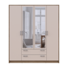Kleiderschrank Doros Rondi Schiebetüren mit Spiegel Artisan Eiche / Kaschmir 4 Türen 160x52x195 (80737827)
