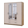 Kleiderschrank Doros Rondi Schiebetüren mit Spiegel Artisan Eiche / Kaschmir 4 Türen 160x52x195 (80737827)
