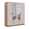 Kleiderschrank Doros Rondi Schiebetüren mit Spiegel Artisan Eiche / Kaschmir 4 Türen 160x52x195 (80737827)