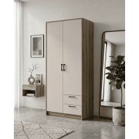 Kleiderschrank Doros Rondi Schiebetüren Artisan Eiche / Kaschmir 2 Türen 82x52x195 (80737805)