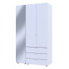 Kleiderschrank Doros Gelar Weiß 2 Türen mit Spiegel 116,5x49,5x203,4 (42002154)
