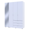 Kleiderschrank Doros Gelar Weiß 3 Türen mit Spiegel 155x49,5x203,4 (42002157)