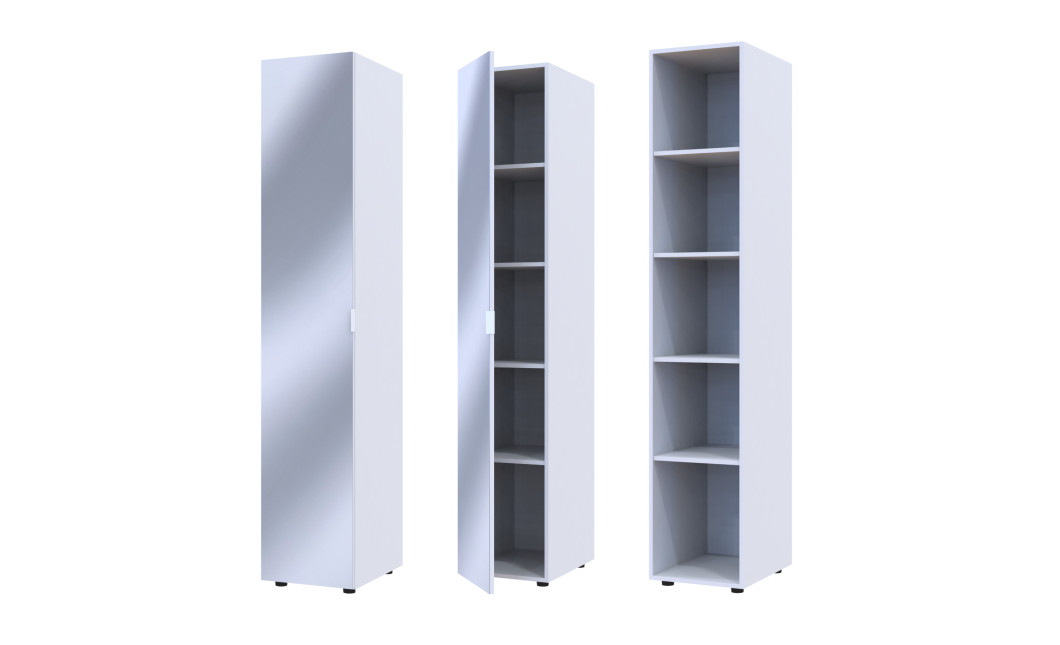 Kleiderschrank Doros Gelar Weiß mit Spiegel 39x49,5x203,4 (44900242)