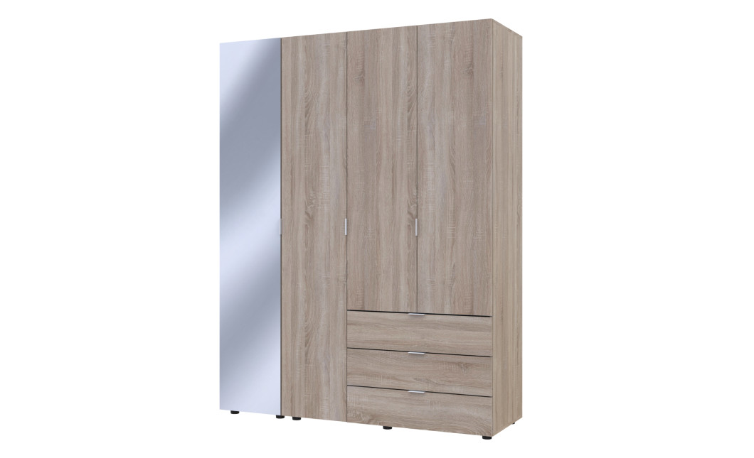 Drehtürenschrank Doros Gelar Sonoma Eiche 3 Türen mit Spiegel 155x49,5x203,4 (42002159)