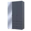 Drehtürenschrank Doros Gelar Graphitgrau 2 Türen mit Spiegel 116,5x49,5x203,4 (42002155)