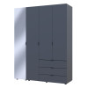 Kleiderschrank Doros Gelar Graphitgrau 3 Türen mit Spiegel 155x49,5x203,4 (42002158)