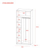 Kleiderschrank Doros Ken Beton/Weiß 2 Türen 90x52x210 (80737020)