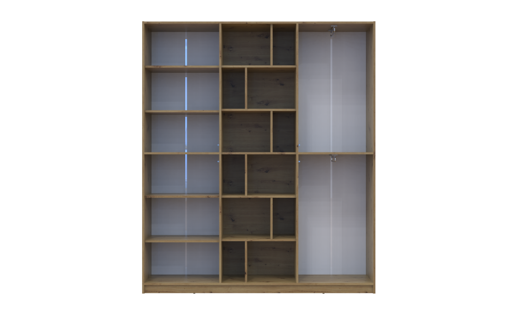 Kleiderschrank Doros Morgan Artisan Eiche/Graphitgrau 2 Türen 180x38,5x210 (42001256)