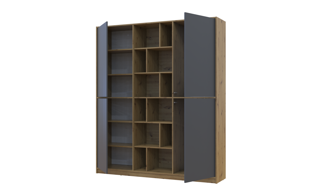 Kleiderschrank Doros Morgan Artisan Eiche/Graphitgrau 2 Türen 180x38,5x210 (42001256)