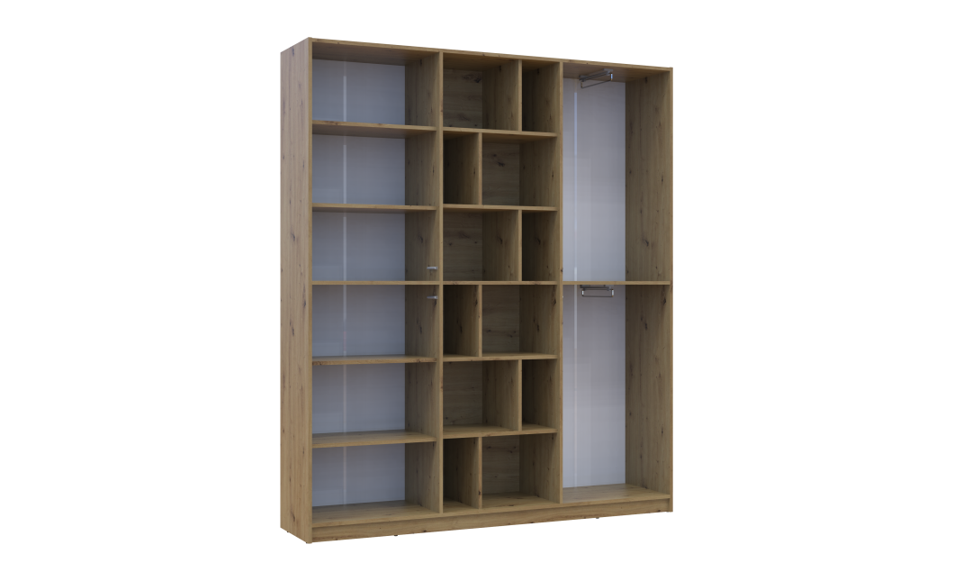 Kleiderschrank Doros Morgan Artisan Eiche/Graphitgrau 2 Türen 180x38,5x210 (42001256)