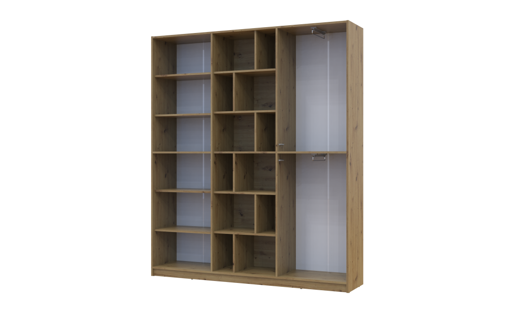 Kleiderschrank Doros Morgan Artisan Eiche/Graphitgrau 2 Türen 180x38,5x210 (42001256)