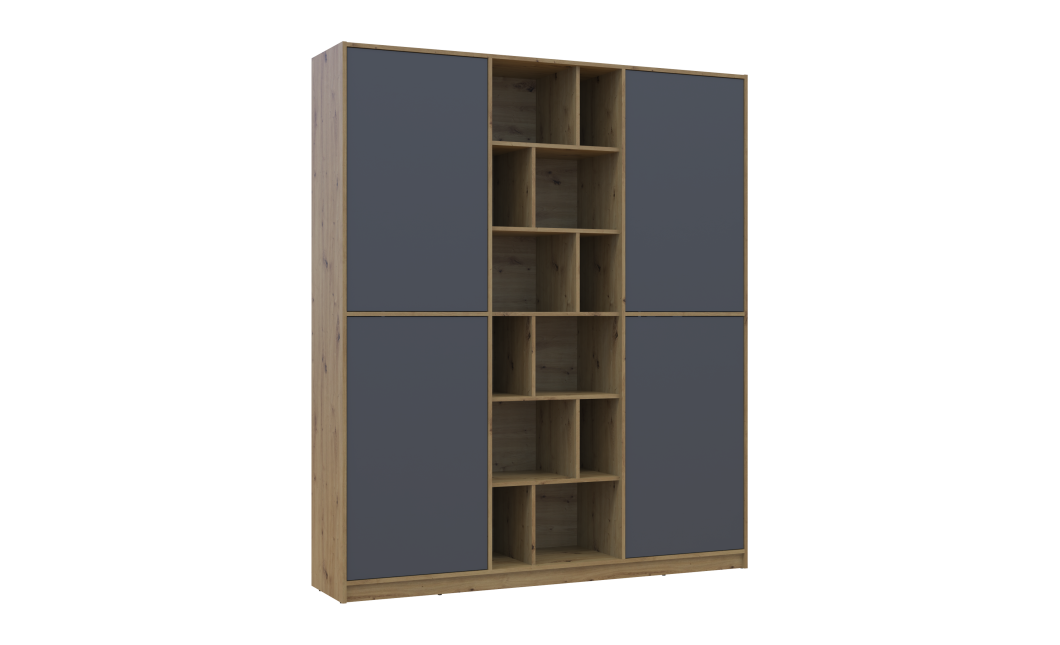 Kleiderschrank Doros Morgan Artisan Eiche/Graphitgrau 2 Türen 180x38,5x210 (42001256)