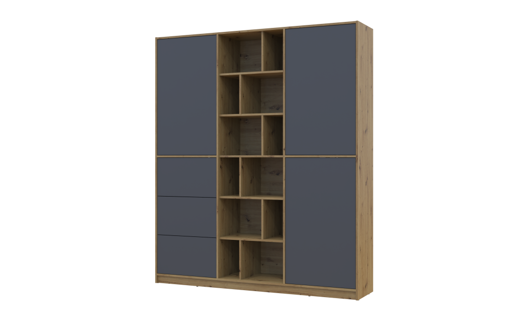 Kleiderschrank Doros Morgan Artisan Eiche/Graphitgrau 2 Türen mit Schublade 180x38,5x210 (42002256)