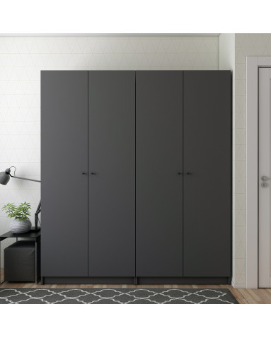 Kleiderschrank-Set Doros Promo Anthrazit 2+2 Türen 180x48x204 (42005333)