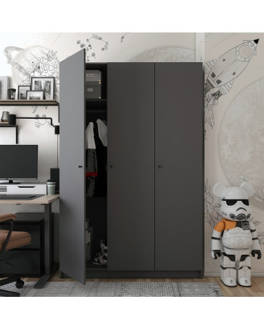 Kleiderschrank Doros Promo Anthrazit 3 Türen 135x48x204 (44900524)