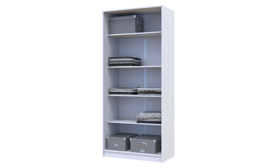 Kleiderschrank Doros Promo mit Drehtüren Weiß mit Böden 2 Türen 90x48x204 (42005100)