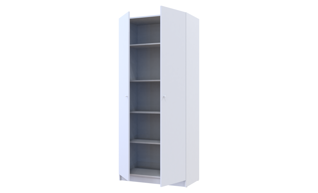 Kleiderschrank Doros Promo mit Drehtüren Weiß mit Böden 2 Türen 90x48x204 (42005100)