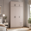 Kleiderschrank Doros Rondi mit Drehtüren mit Oberschrank Kaschmir 3 Türen 121x52x236 (80738474)