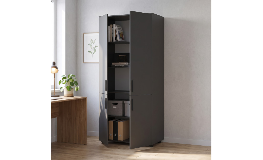 Kleiderschrank Doros Thorn Anthrazit 2 Türen Böden 90x51,6x200 (44900444)