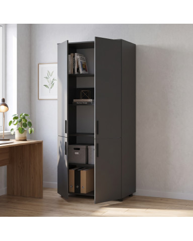 Kleiderschrank Doros Thorn Anthrazit 2 Türen Böden 90x51,6x200 (44900444)