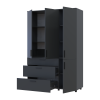 Kleiderschrank Doros Thorn Anthrazit 3 Türen 3 Schubladen Böden 135x51,6x200 (44900494)