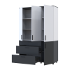 Kleiderschrank Doros Thorn Anthrazit/Weiß 3 Türen 3 Schubladen Böden 135x51,6x200 (44900518)