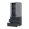 Kleiderschrank Doros Thorn Anthrazit/Grau 2 Türen 3 Schubladen Böden 90x51,6x200 (44900474)
