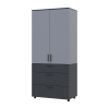 Kleiderschrank Doros Thorn Anthrazit/Grau 2 Türen 3 Schubladen Kleiderstange 90x51,6x200 (44900473)