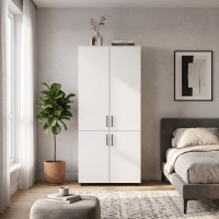Kleiderschrank Doros Thorn Weiß 2 Türen Kleiderstange 90x51,6x200 (44900435)