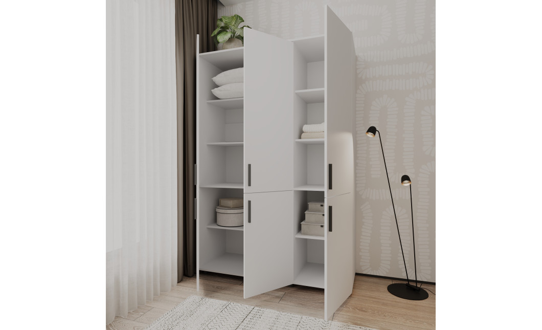 Kleiderschrank Doros Thorn Weiß 3 Türen Böden 135x51,6x200 (44900484)