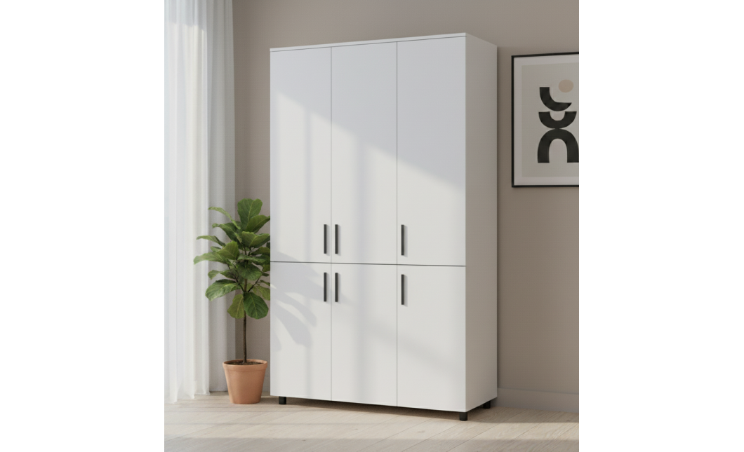 Kleiderschrank Doros Thorn Weiß 3 Türen Böden 135x51,6x200 (44900484)