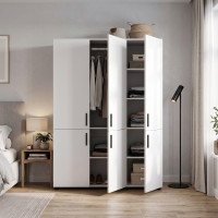 Kleiderschrank Doros Thorn Weiß 3 Türen Kleiderstange 135x51,6x200 (44900483)