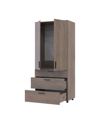 Kleiderschrank Doros Thorn Cremona Cannolo 2 Türen 3 Schubladen Kleiderstange 90x51,6x200 (44900429)