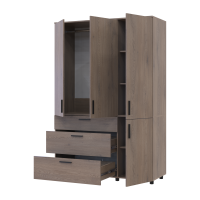 Kleiderschrank Doros Thorn Cremona Cannolo 3 Türen 3 Schubladen Kleiderstange 135x51,6x200 (44900477)
