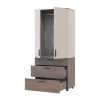Kleiderschrank Doros Thorn Cremona Cannolo/Kaschmir 2 Türen 3 Schubladen Kleiderstange 90x51,6x200 (44900453)
