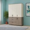 Kleiderschrank Doros Thorn Cremona Cannolo/Kaschmir 3 Türen 3 Schubladen Kleiderstange 135x51,6x200 (44900501)