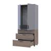 Kleiderschrank Doros Thorn Cremona Cannolo/Grau 2 Türen 3 Schubladen Kleiderstange 90x51,6x200 (44900457)