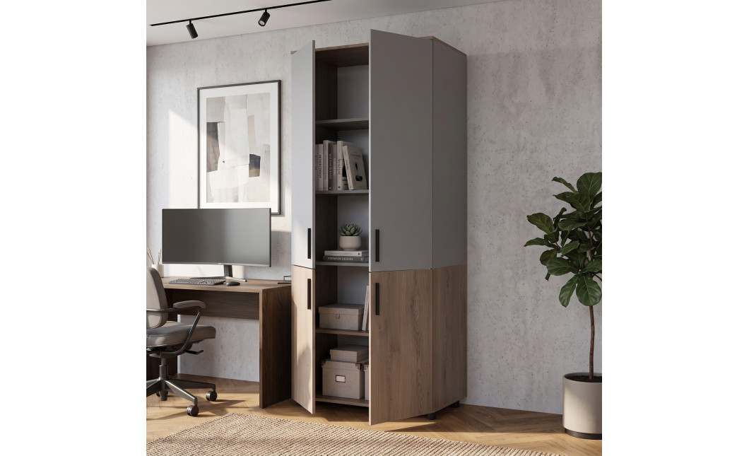 Kleiderschrank Doros Thorn Cremona Cannolo/Grau 2 Türen Böden 90x51,6x200 (44900456)