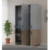 Kleiderschrank Doros Thorn Cremona Cannolo/Grau 3 Türen Kleiderstange 135x51,6x200 (44900503)