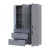 Kleiderschrank Doros Thorn Grau 3 Türen 3 Schubladen Böden 135x51,6x200 (44900490)
